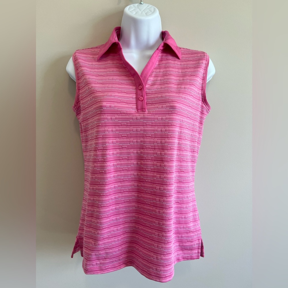Lady Hagen Pink Hydro-Dri Sleeveless Golf Polo Size Small